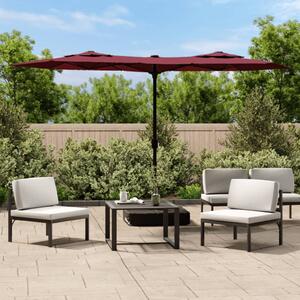 Dvostruki vrtni suncobran bordo 316 x 145 cm - Crvena / N/A