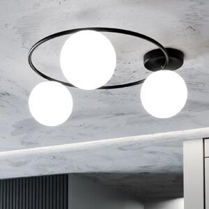 Plafonjera Sopra, opal bijela/crna, staklo, E14