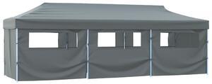 Sklopivi šator za zabave s 8 bočnih zidova 870x291x315 cm antracit - Antracitno siva / N/A