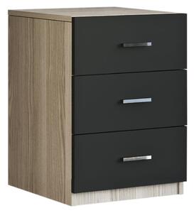 Zondo.hr Komoda Vincent 3 (hrast + crna). Akcija -32%. 1106443