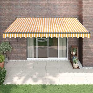 Tenda na uvlačenje žuto-bijela 4 x 3 m od tkanine i aluminija - Žuta / 4 x 3 m