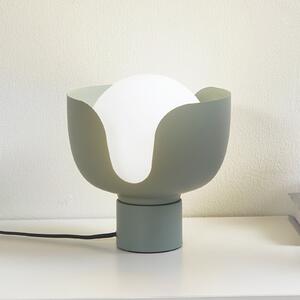 Lindby stolna lampa Fiora, zelena, staklo, metal, Ø 20 cm