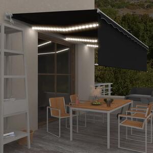 Automatska tenda s roletom i senzorom LED 6 x 3 m antracit - Antracitno siva / 6 x 3 m