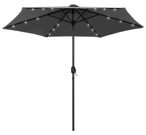 Vrtni suncobran LED s aluminijskim stupom 270 cm antracit - Antracitno siva / N/A