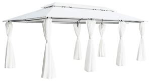 Sjenica sa zastorima 600 x 298 x 270 cm bijela 180 g/m² - Bijela / N/A