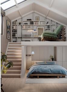 Smeđi bračni krevet od masivnog bora s podnicom 180x200 cm Japan – Karup Design