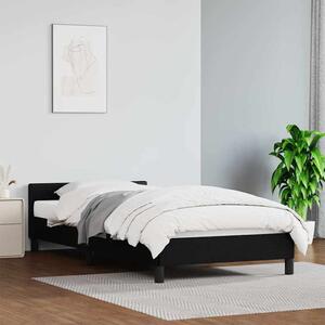 Okvir kreveta s uzglavljem bez madraca crni 90x200 cm - Crna / 90 x 200 cm
