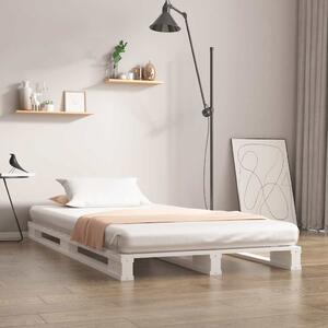 Krevet od paleta bijeli 100 x 200 cm od masivne borovine - Bijela / 100 x 200 cm