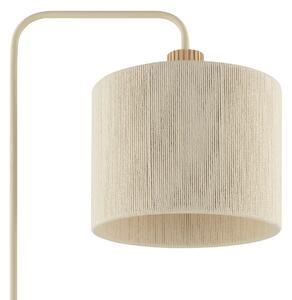 Brilliant Podna lampa Arlo, bež, tkanina/drvo, visina 160 cm, E27, Bež, Dnevni boravak/blagovaonica, Tkanina / tekstil