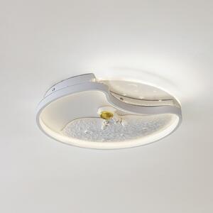 Lindby LED stropna svjetiljka Kosmo, 40 cm, bijela, metal, mjesec, Bijela, Dnevni boravak/blagovaonica, Plastika