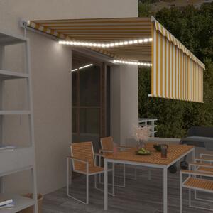 Tenda na ručno uvlačenje s roletom LED 5 x 3 m žuto-bijela - Žuta / 5 x 3 m