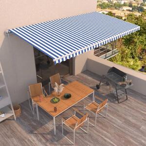 Tenda na automatsko uvlačenje 600x350 cm plavo-bijela - Plava / 600 x 350 cm