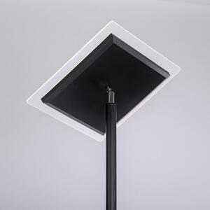 LED podna lampa Hans sa lampom za čitanje, kvadratna, crna
