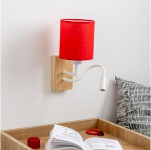 Brilagi - LED Zidna lampa NUBILA WOOD 1xE27/25W/230V + LED/3W hrast/crvena