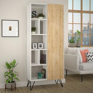 Woody Fashion Polica za knjige, Bijela boja hrast, Jedda Bookcase - White, Oak