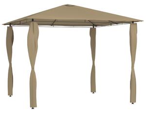 Sjenica s navlakama za stupove 3x3x2,6 m smeđe-siva 160 g/m² - Tupe / 3 x 3 x 2.6 m