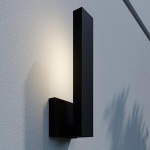 Lindby Isadore LED vanjska zidna svjetiljka, Crno, Aluminij, Zidna utičnica iznad