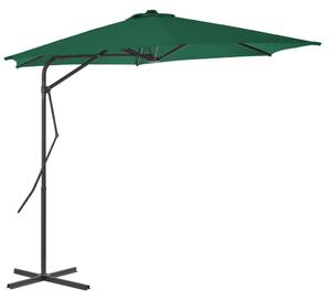 Vanjski suncobran s čeličnim stupom 300 cm zeleni - Zelena / N/A