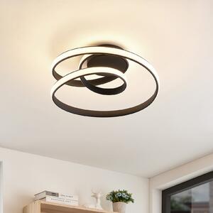 Lucande LED stropna svjetiljka Sakina, crna, metalna, Ø 48cm