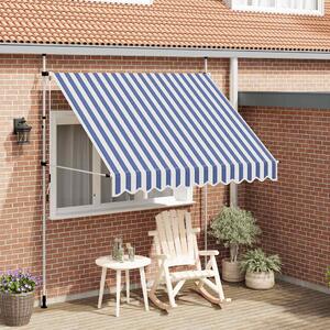 Tenda na ručno uvlačenje 250 cm plavo-bijela prugasta - Plava / N/A