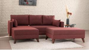 Atelier Del Sofa Kutna garnitura na razvlačenje, Bordo crvena, Bella Corner Sofa Left 2 - Claret Red