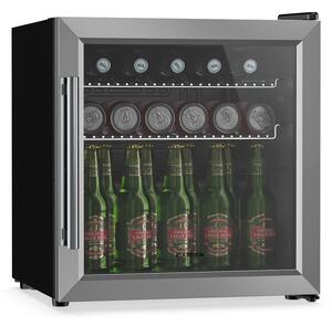 Klarstein Hladnjak za pića Beersafe s vratima od zrcalnog stakla | 44 x 48 cm | Unutarnje LED osvjetljenje | Srebrna