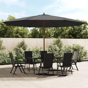 Vrtni suncobran s drvenim stupom antracit 400x273 cm - Antracitno siva / N/A