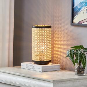 Lindby stolna lampa Yaelle, 30 cm visoka, ratan, crna, E27