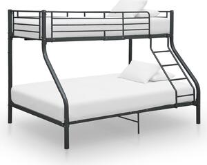 Okvir za krevet na kat crni metalni 140 x 200 / 90 x 200 cm - Crna / N/A