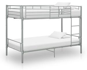 Krevet na kat sivi metalni 90 x 200 cm - Siva / N/A