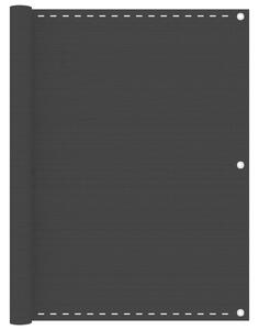 Balkonski zastor crni 120 x 400 cm HDPE - Crna / 120 x 400 cm