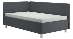 Tapecirani krevet s spremištem i madracem EMILE 110x200 cm sivi