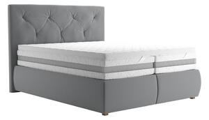 Boxspring krevet s madracem i topperom ELEN 160x200 cm siva