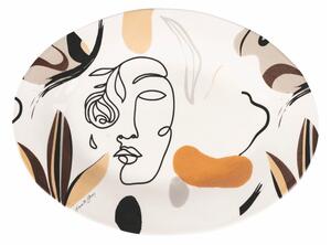 Keramički tanjur za posluživanje VDE Tivoli 1996 Face to Grey, 45,5 x 33 cm