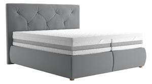 Boxspring krevet s madracem i topperom ELEN 180x200 cm siva