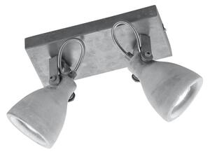 Siva zidna svjetiljka za 2 žarulje Trio Concrete, dužina 23 cm
