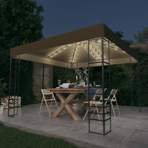 Vrtni šator s LED svjetlosnim trakama 3 x 3 m smeđe-sivi - Tupe / N/A