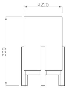 Stolna lampa 3193, drvo, platneni tekstil, visina 32cm