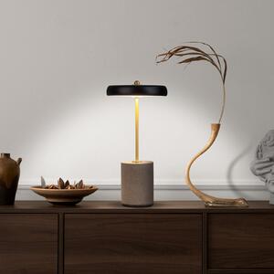 Seta LED stolna lampa, baterija, cement, crno sjenilo