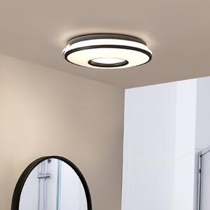 Lindby LED stropna svjetiljka Furgo, srebrna/bijela, plastika, IP44