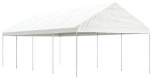 Sjenica s krovom bijela 8,92 x 4,08 x 3,22 polietilen - Bijela / 8.92 x 4.08 x 3.22 m