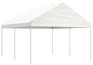 Sjenica s krovom bijela 4,46 x 4,08 x 3,22 m polietilen - Bijela / 4.46 x 4.08 x 3.22 m