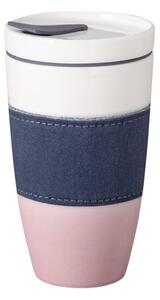 Ružičasto-bijela putna šalica Villeroy & Boch Like To Go, 350 ml