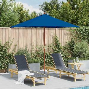 Vrtni suncobran s drvenim stupom 150 x 200 cm plavi - Plava / N/A