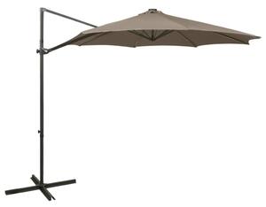Konzolni vrtni suncobran sa stupom LED 300 cm smeđesivi - Tupe / N/A