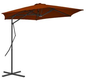 Vrtni suncobran s čeličnim stupom 300 x 230 cm terakota - Smeđa / N/A