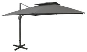 Konzolni vrtni suncobran s dvostrukim vrhom 300x300 cm antracit - Antracitno siva / 300 x 300 cm