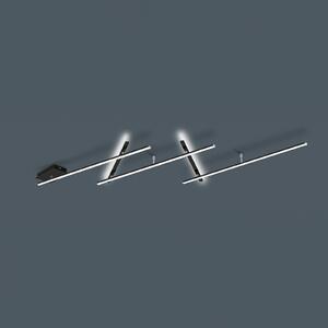 Trio Lighting Okretna LED stropna svjetiljka Indira, crna s prigušivačem, prigušiva, Crno, Dnevni boravak/blagovaonica, Metal, Zidni kvadrat