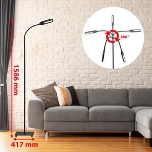 Office Step LED podna lampa, prigušiva, crna