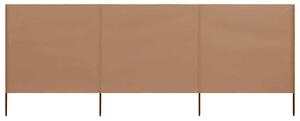 Vjetrobran s 3 panela od tkanine 400 x 80 cm smeđe-sivi - Tupe / 400 x 80 cm